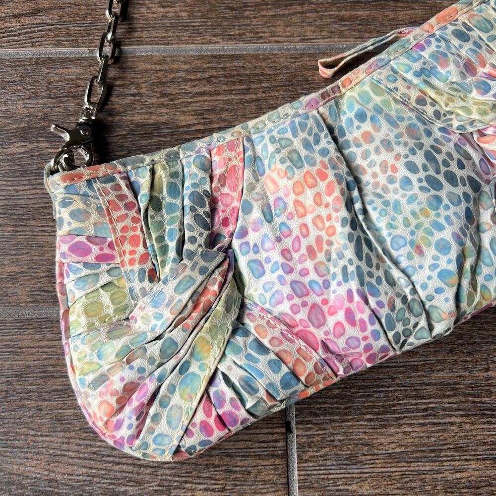Sondra Robert SR2 Multi Color pastel giraffe print Y2K chain shoulder bag - Picture 5 of 12
